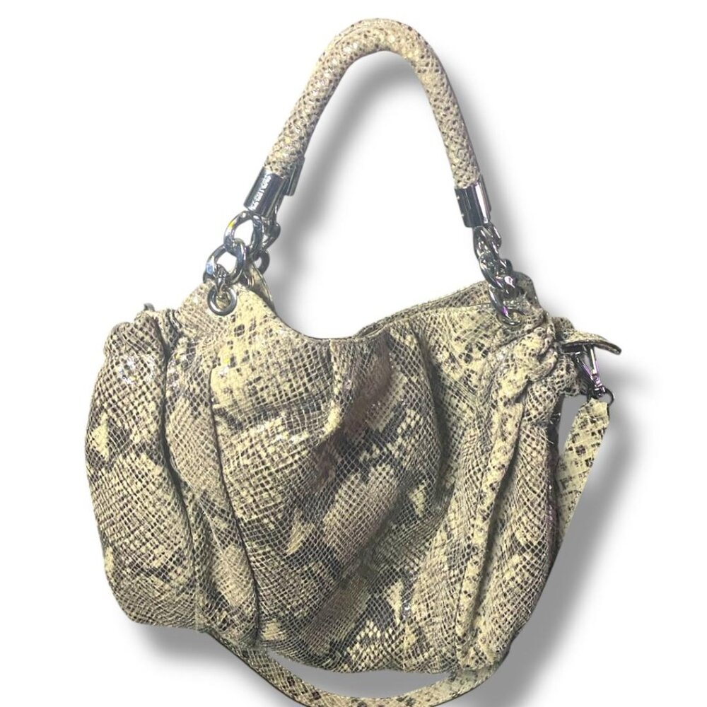 MICHAEL KORS - Python Slouchy Leather Top Handle … - image 3